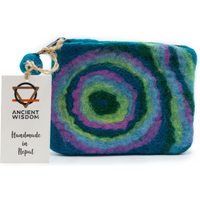 Natural Felt Zipper Pouch (asst) - Psychdelic
