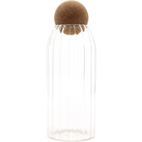 Cottage Cork-Ball Glass Jar - Ribbed - 20cm