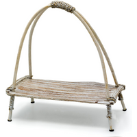 Coconut Leaf Tea Stand - Whitewash