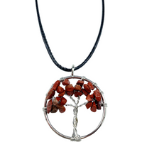 Tree of Life Pendant - Red Jasper