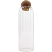 Cottage Cork-Ball Glass Jar - Ribbed - 25cm