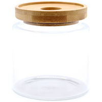 Cottage Bamboo Glass Jar
