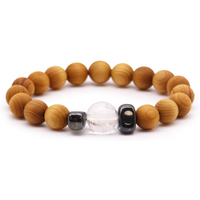 Cedarwood Crown Chakra Bangle with Clear Quartz