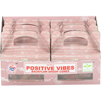 12 Packs of Positive Vibes Backflow Dhoop Incense Cones by Satya