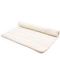 Large Indian Handloom Cotton Rug - Cream