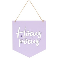 Purple Hocus Pocus Hanging Sign