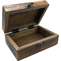 Medium Ceramic Glazed Wood Box - 15x10x6cm - Concrete