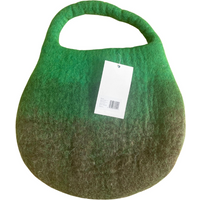 Water Felted Bee Bag - One Handle with Magnet - Garden Greens
