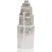 Natural Selenite Tower Lamp - 25 cm