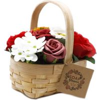Medium Red Bouquet in Wicker Basket