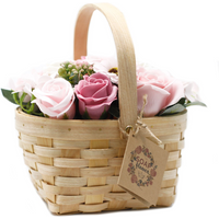 Large Pink Bouquet in Wicker Basket
