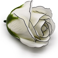 Craft Soap Flowers - Med Rose - Ivory With Black Rim