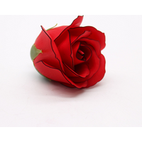 Craft Soap Flowers - Med Rose -Red With Black Rim