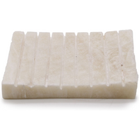White Onxy Ridged Soap Dish