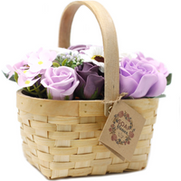 Large Lilac Bouquet in Wicker Basket