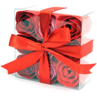 Set of 9 Soap Flowers - Red Roses
