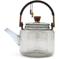 Glass Infuser Teapot - With Steamer System Charcoal - 1000ml