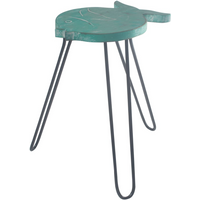 Albasia Wood Fish Stand - Turquoise