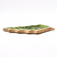 Lost in the Forrest - Enamel Leaf Wooden Bowl - 33x17cm