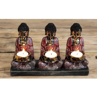 Antique Buddha - Three Devotees Candle Holder