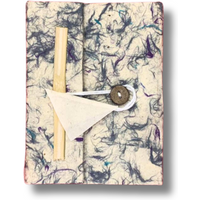 Lrg Lokta Mixed Blue Cotton Notebook (21x15cm) - 45 leafs - inc bookmark