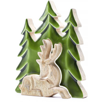 Lost in the Forrest - Stag in the Forrest 3D Wooden Decoration - 23x20cm
