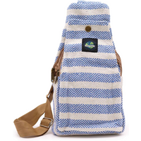 Body Cross Bag Natural Cotton - Blue & White