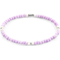 Pastel Pink - Off White Evelyn Silver and Glass SKINNY Bracelet