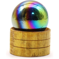 Gemstone Sphere 40mm - Amethyst Aura with Stand