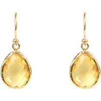 Petite Drop Earrings Citrine Hydro Gold