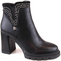 Insulated high-heeled ankle boots with rivets, Filippo W PAW495, black