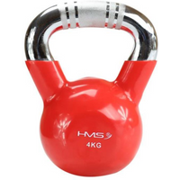 Kettlebell cast iron knurled chrome handle HMS KTC06 RED