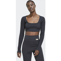 Adidas Studio Lounge Ribbed Cropped Long Sleeve Tee W HH8502