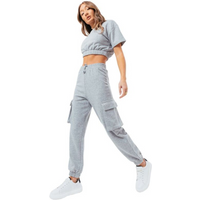 Justhype Sweat Crop T-Shirt-Cargo Joggers W LABON004