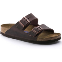Birkenstock Arizona Soft Footbed Oiled Leather Habana Narrow Women's Slides (0452763)