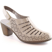 Rieker W RKR49B leather high-heeled sandals, beige