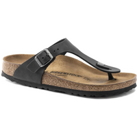 Birkenstock Gizeh NU Oiled Black Regular Women's/Men's Flip-Flops Oiled Leather for Wide Feet (0845251)