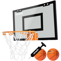 VIRTUFIT PRO MINI BASKETBALL BACKBOARD WITH 2 BALLS AND PUMP - BLACK