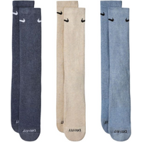 Nike Everyday Plus Cushioned Socks 3 Pairs Dark Gray, Beige, Light Gray SX6888 901