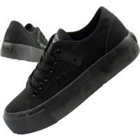 Lee Cooper women's sports shoes fabric platform sneakers black
