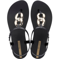 Ipanema Sandal Class women's fashionable black and gold flip-flops