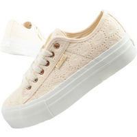 Lee Cooper women's lace sneakers beige platform