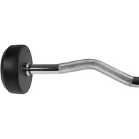 Rubber-coated fixed barbell/bar, curved, 15 kg HMS GSL15