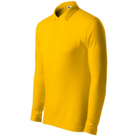 Men's Pique Polo LS Polo Shirt (Yellow)