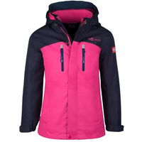 TrollKids Girls Bryggen 3in1 Jacket with lining, navy/magenta, waterproof, pink (419-114)