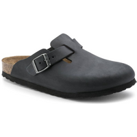 Birkenstock Boston Black women's/men's clogs, oiled leather, narrow slippers (0059463)