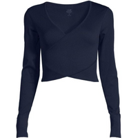 CASALL Seamless Rib Wrap Longsleeve core blue T-shirt