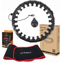 Hula Hop HMS HHW01 with weight and protrusions black + BR163 red belt included