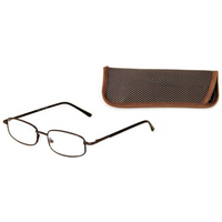 Reading glasses metal +3.50 brown +case