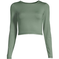 CASALL Crop Long Sleeve dusty green T-shirt